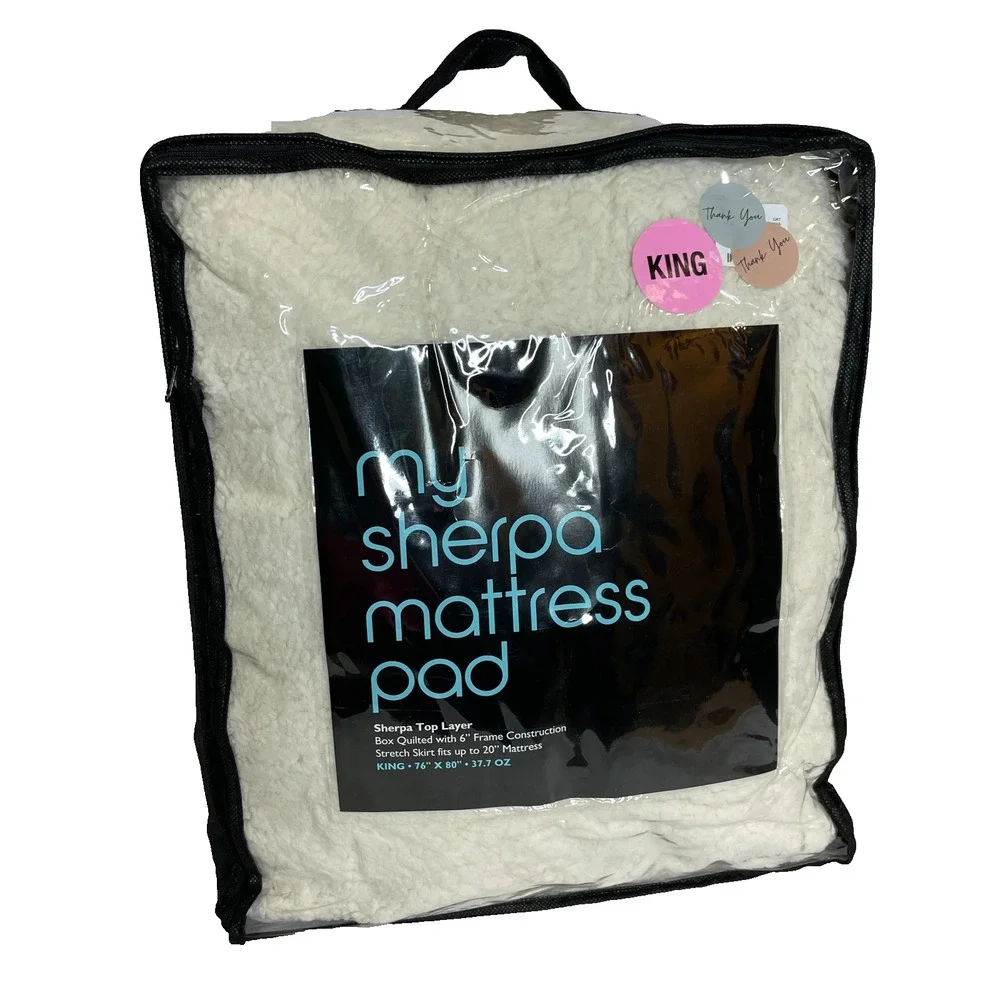 Bloomingdale's Top Layer Sherpa Mattress Pad Topper NEW King